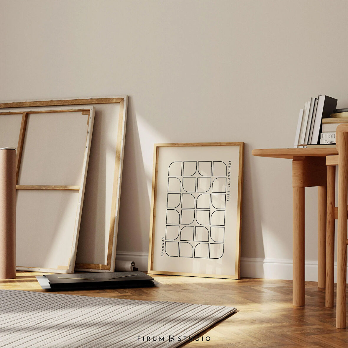 Bej ve Siyah Minimal Sanat, Geometrik Duvar Sanatı