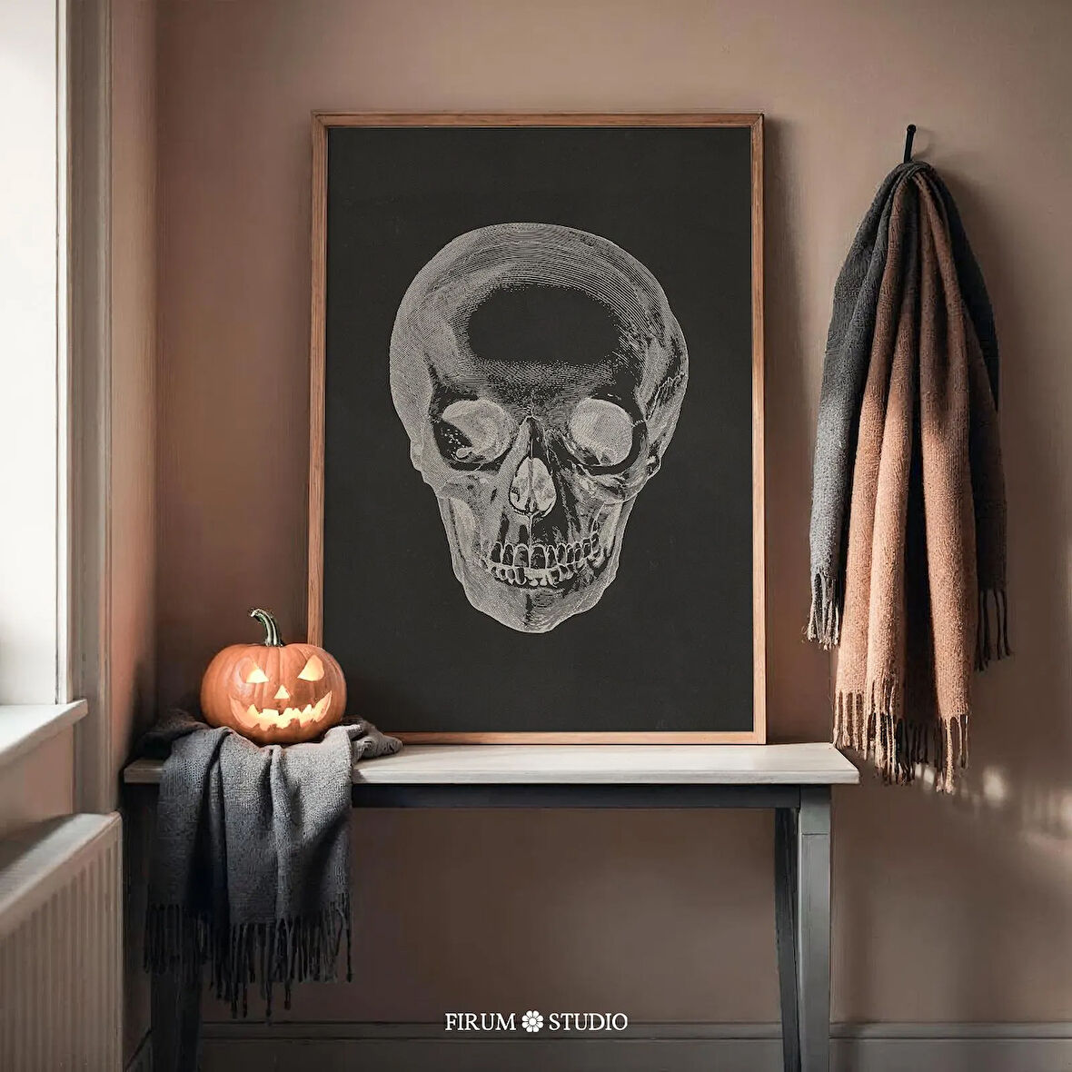 Kafatası Sanatı, Cadılar Bayramı, Karanlık Akademi Dekoru, Kasvetli Duvar Sanatı, Kendin Yap Cadılar Bayramı Dekoru