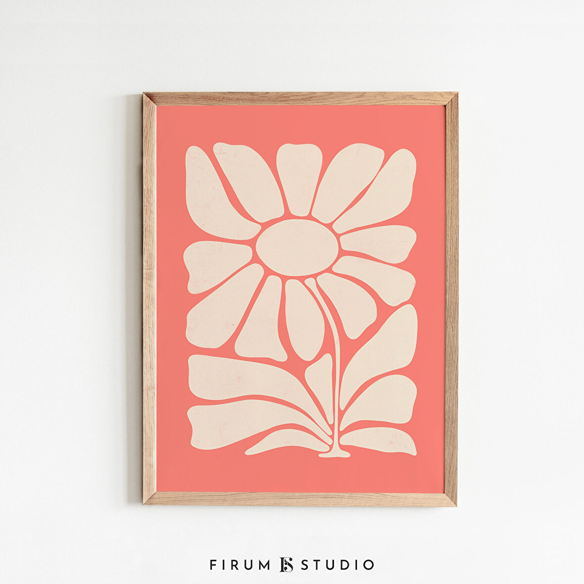 Kırmızı Botanik Sanatı, Çiçek İllüstrasyonları, Renkli Duvar Sanatı, Orta Yüzyıl Modern