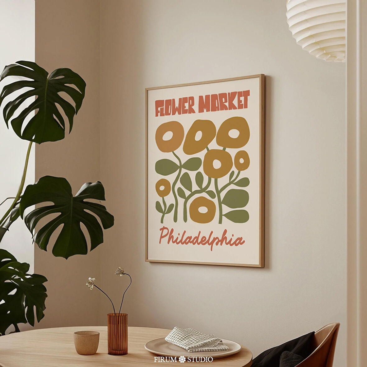Philadelphia Çiçek Pazarı Duvar Sanatı, Soyut Botanik Poster