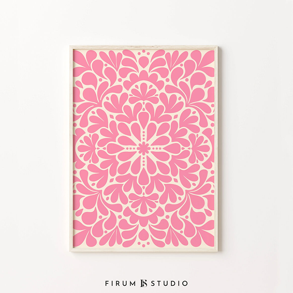 Sıcak Pembe Duvar Sanatı, Soyut Botanik, Babe Mağarası Dekoru, Kadınsı Duvar Sanatı