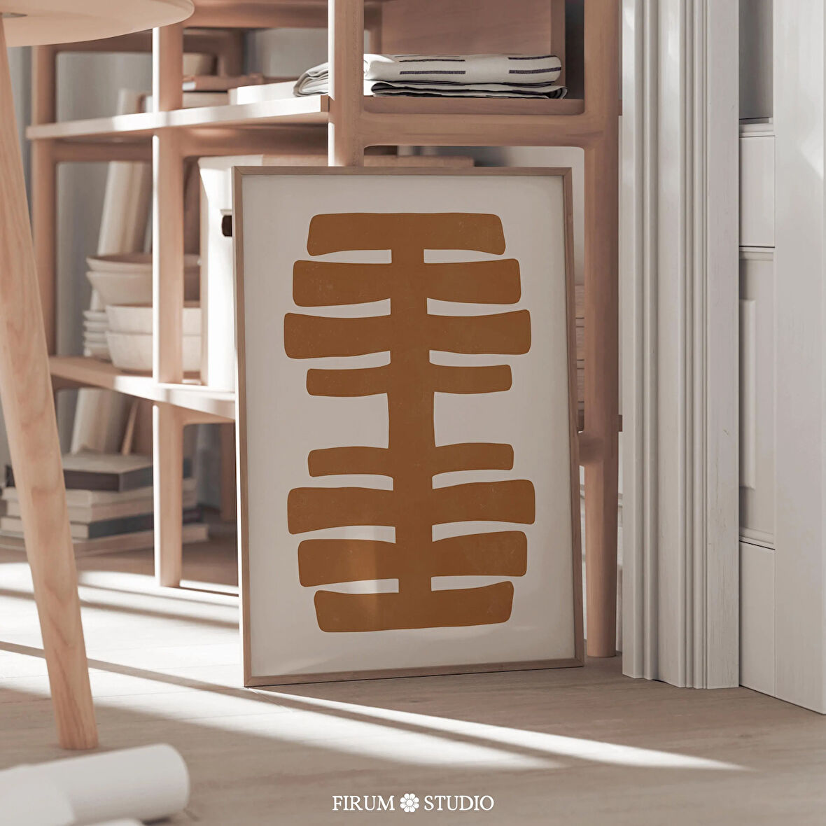 Fırça Darbesi Sanatı, Yanık Turuncu, Minimalist Poster, Büyük Soyut