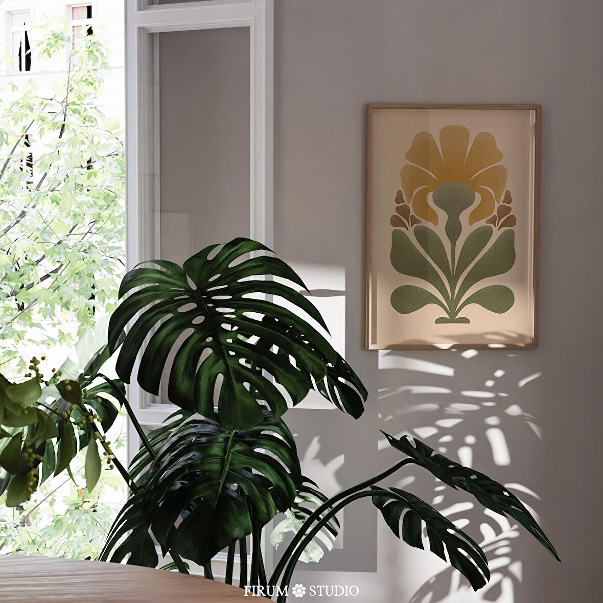 Bohem Çiçek Sanatı, Soyut Çiçek Duvar Sanatı