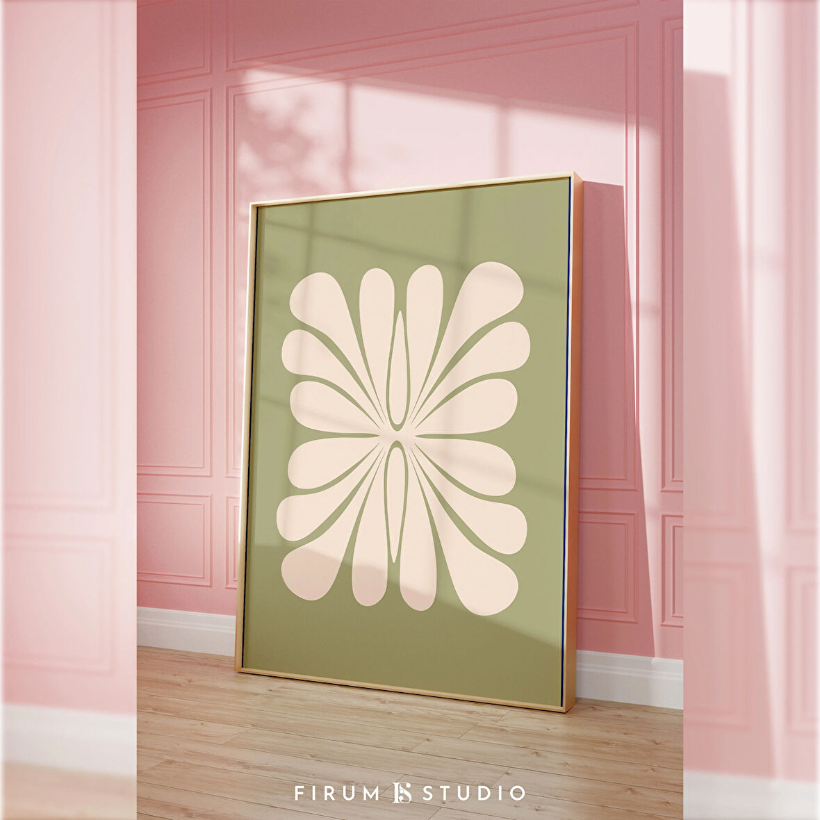 Soyut Botanik Sanatı, Sönük Yeşil Duvar Sanatı