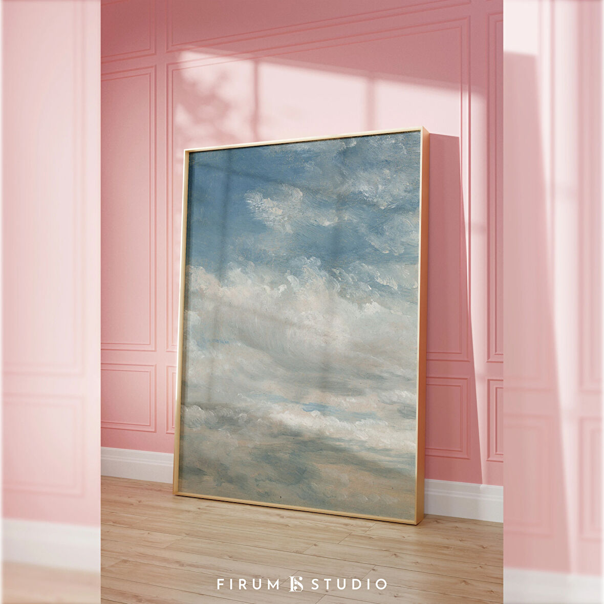 Bulut Çalışması Sanatı, Sönük Vintage Sanat, Sanat, Pastel Vintage Dekor, Kulübe Çekirdek Sanatı