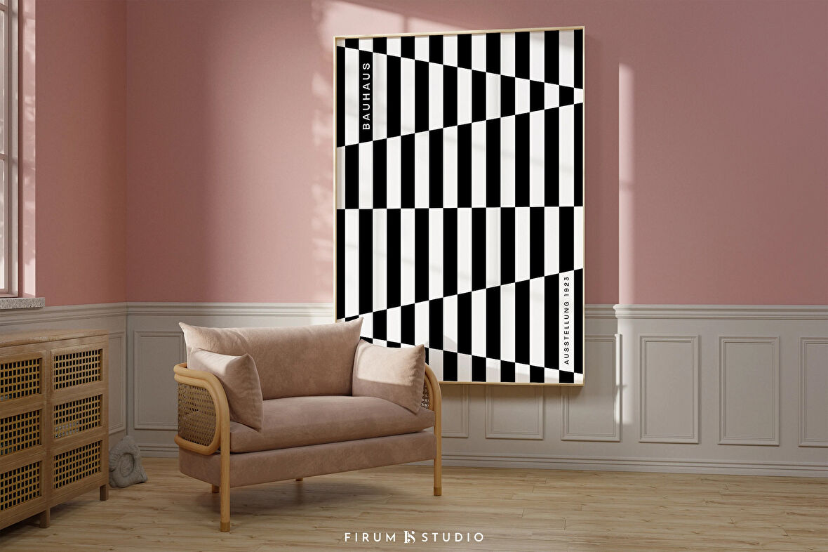 Siyah Beyaz Bauhaus Müzesi Sergisi Posteri, Duvar Sanatı