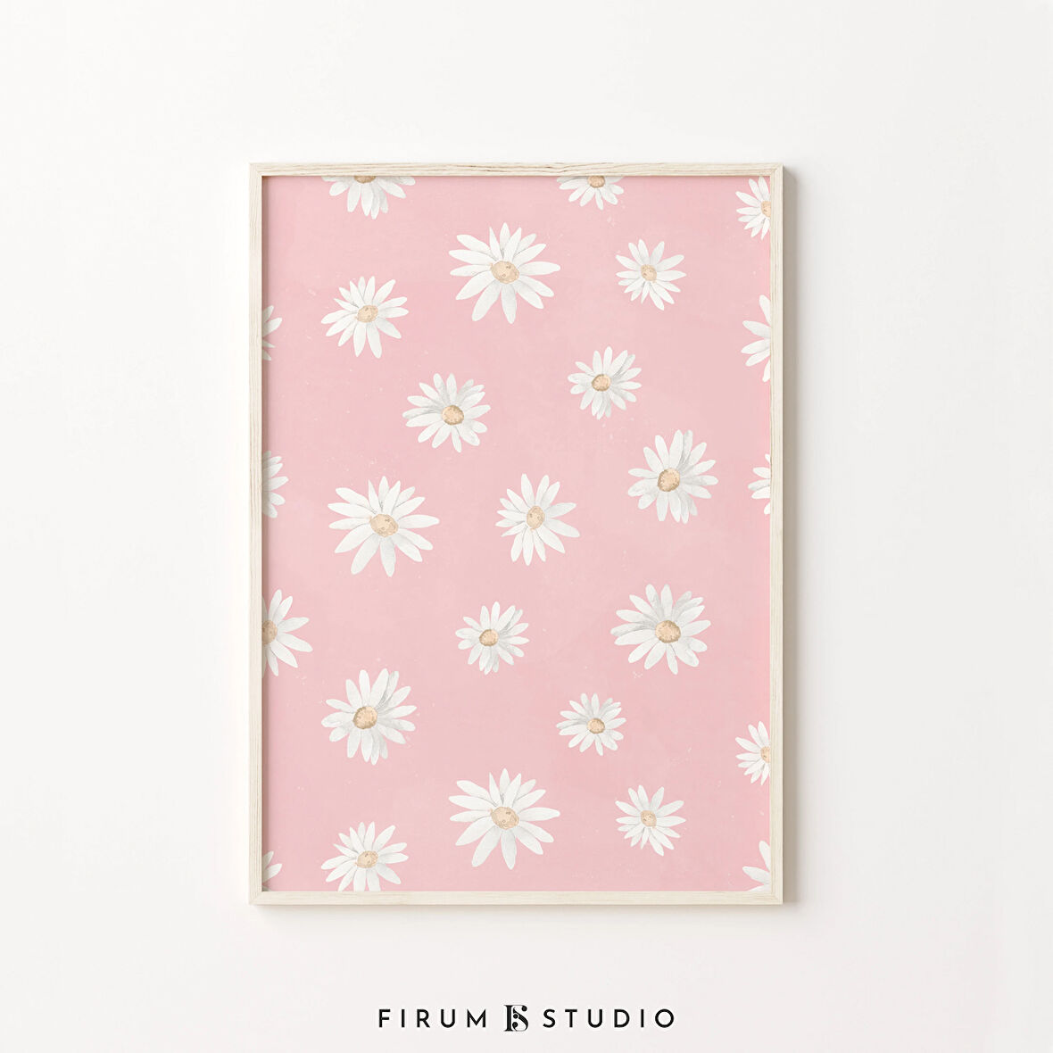 Papatya Duvar Sanatı, Pembe Yurt Dekoru, Duvar Sanatı, Çiçek, Bohem Duvar Sanatı, Danimarka Pastel Dekoru