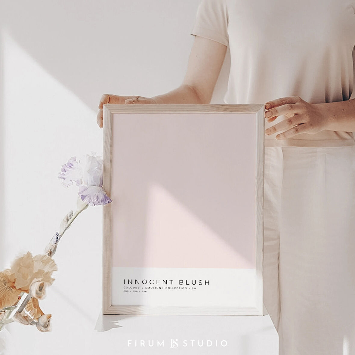 Renk Blok Sanatı, Açık Pembe Duvar Sanatı, Yurt Odası Duvar Sanatı, Danimarka Pastel Dekoru