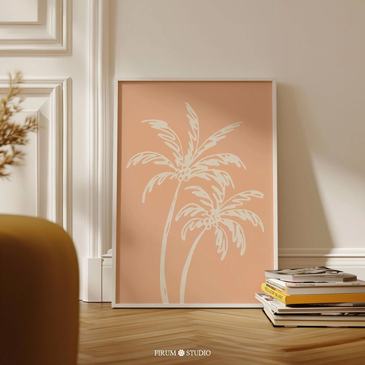 Şeftali Palmiye Duvar Dekoru