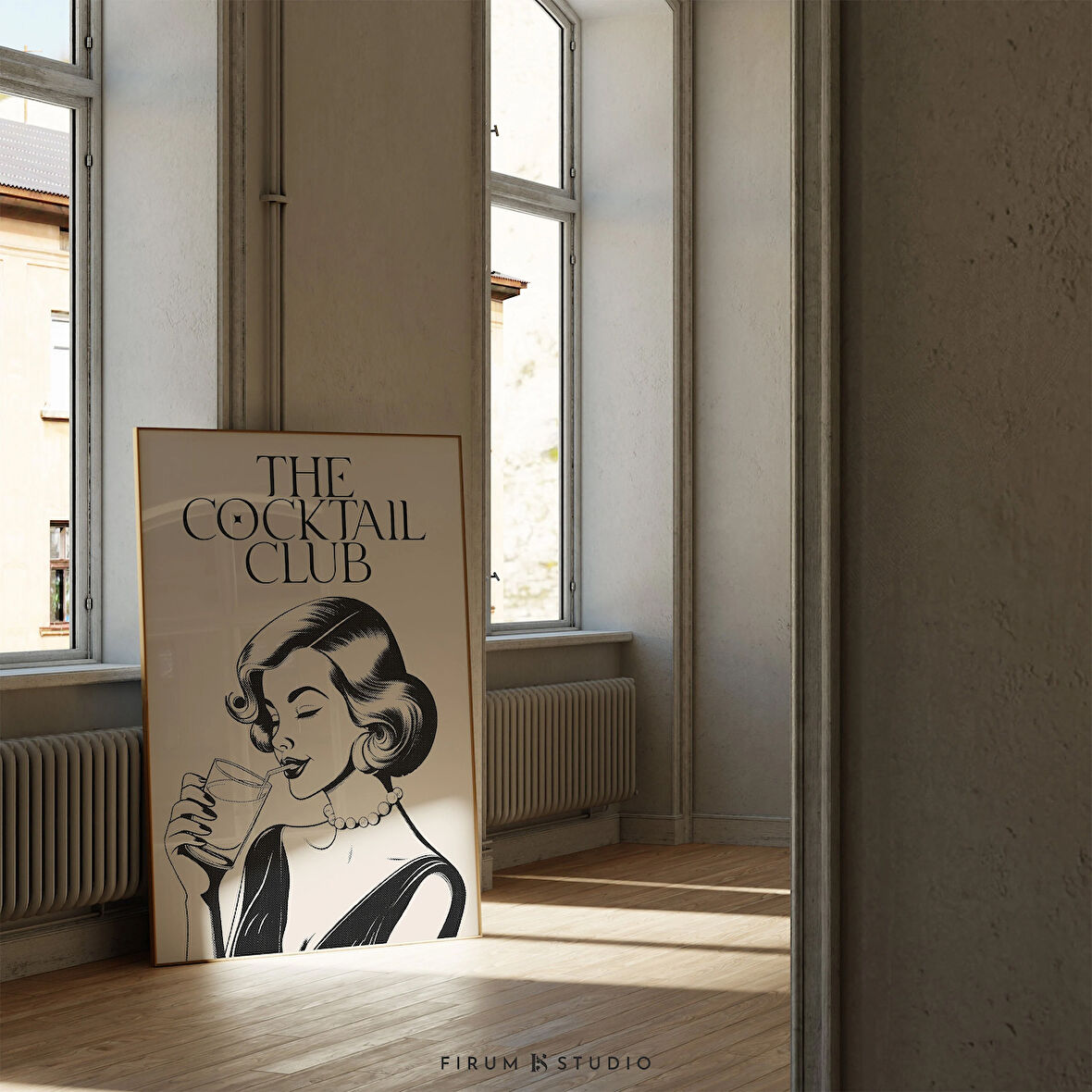 Kokteyl Kulübü Bar Sanatı, Vintage Bar, Retro Duvar Sanatı