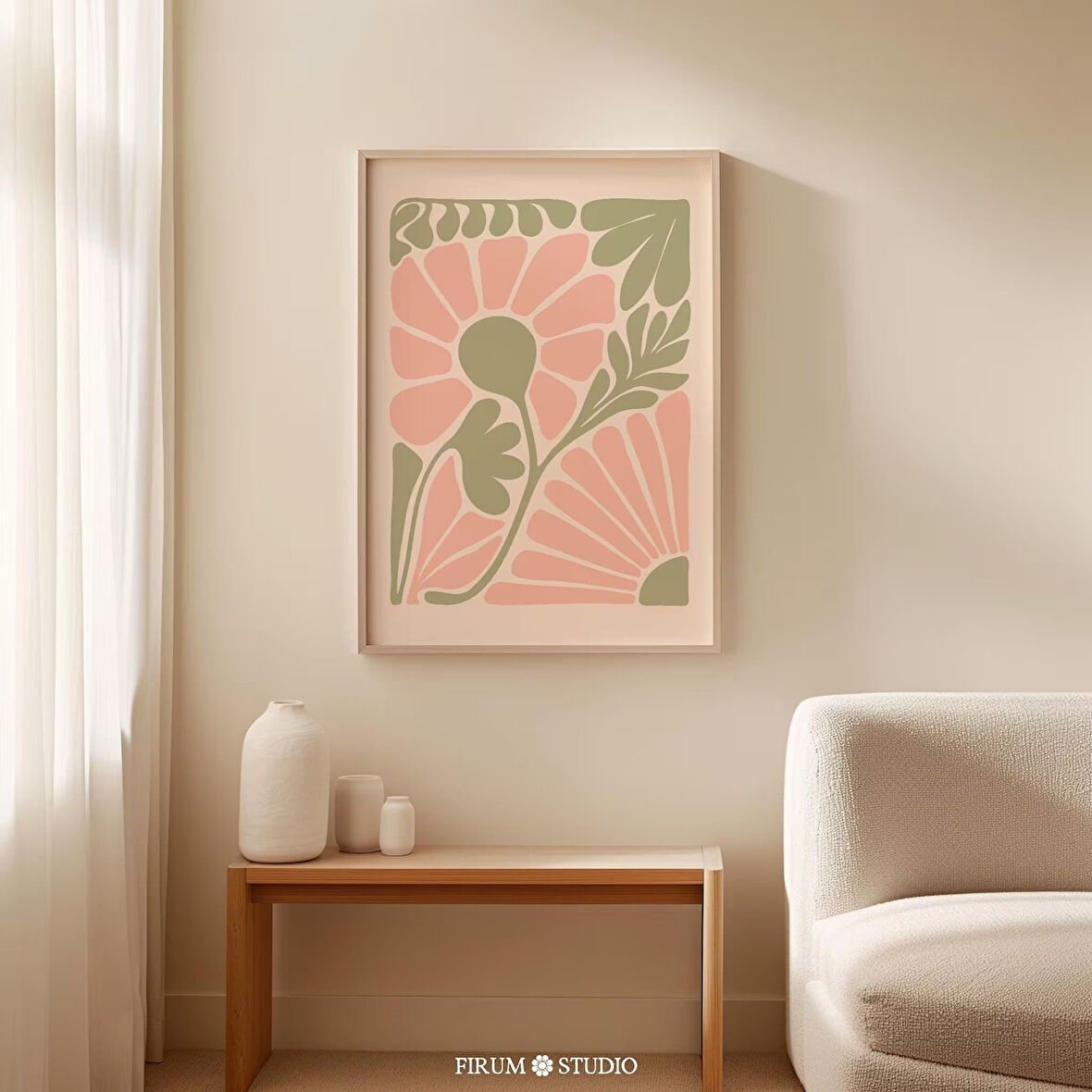 Pastel Çiçek Duvar Sanatı