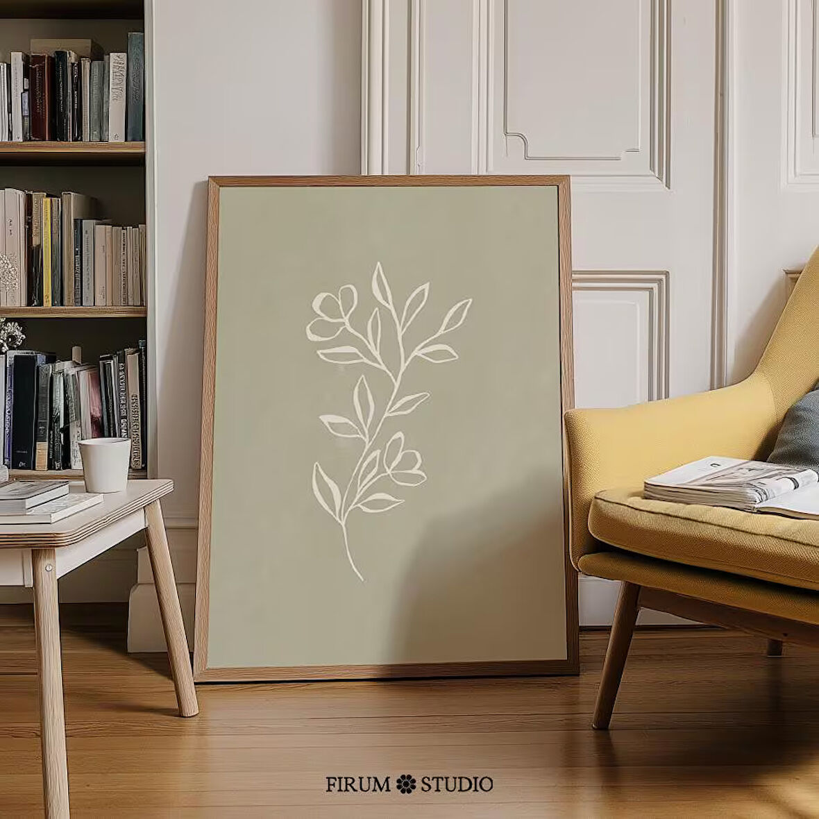 Çiçek Çizgileri Sanatı, Adaçayı Yeşili Dekor, Botanik Çizgi Sanatı