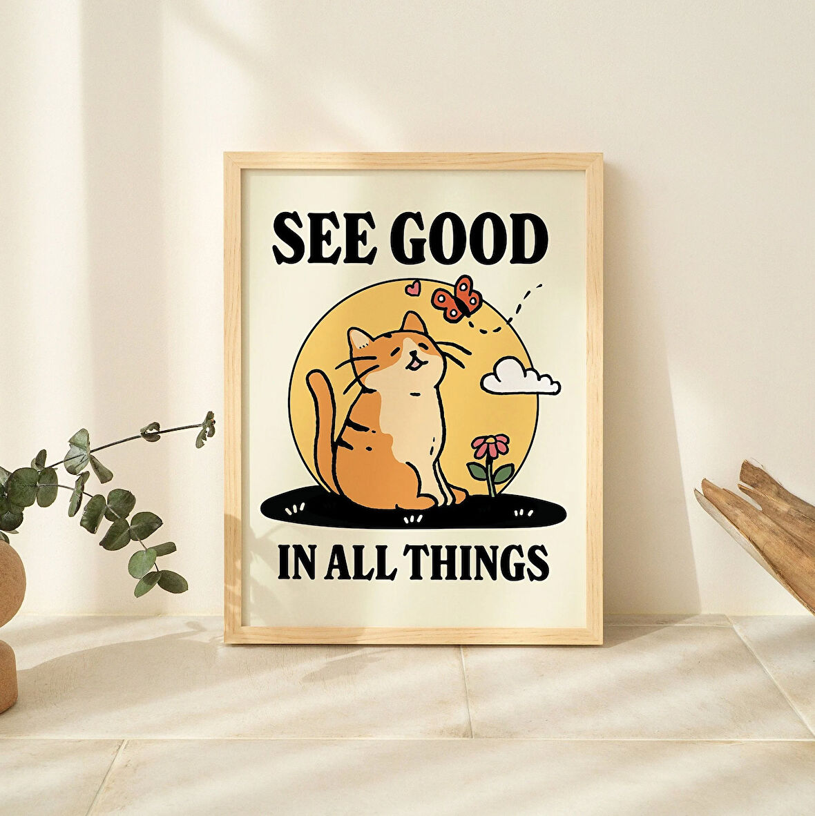 Renkli Kedi Duvarı, Retro Maksimalist Kreş Dekoru, Sınıf