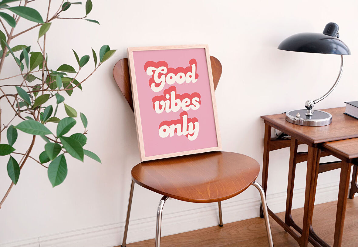 Sanat Alıntısı, Retro Pembe Duvar Sanatı, Estetik Poster, Büyük Trend 70'ler Sanatı