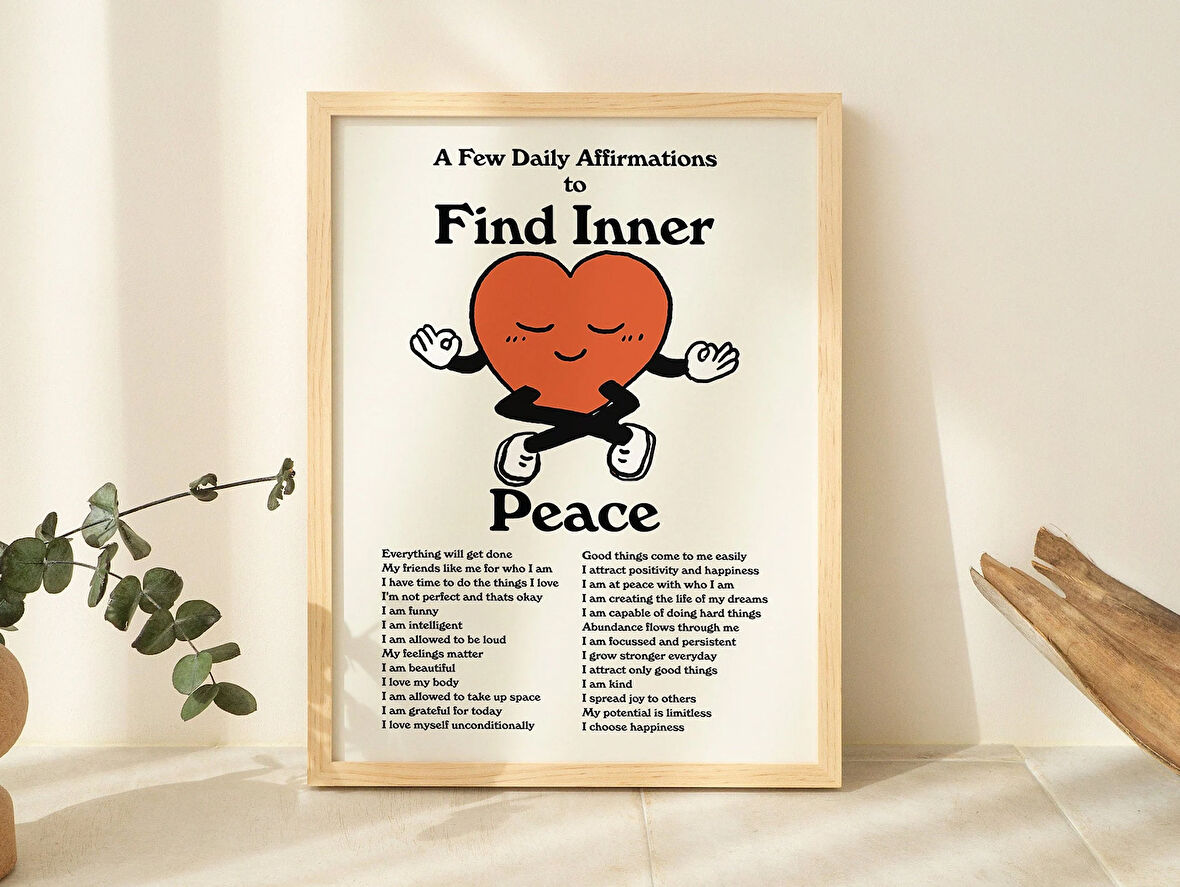 Meditasyon Duvarı, Estetik Kalp Poster
