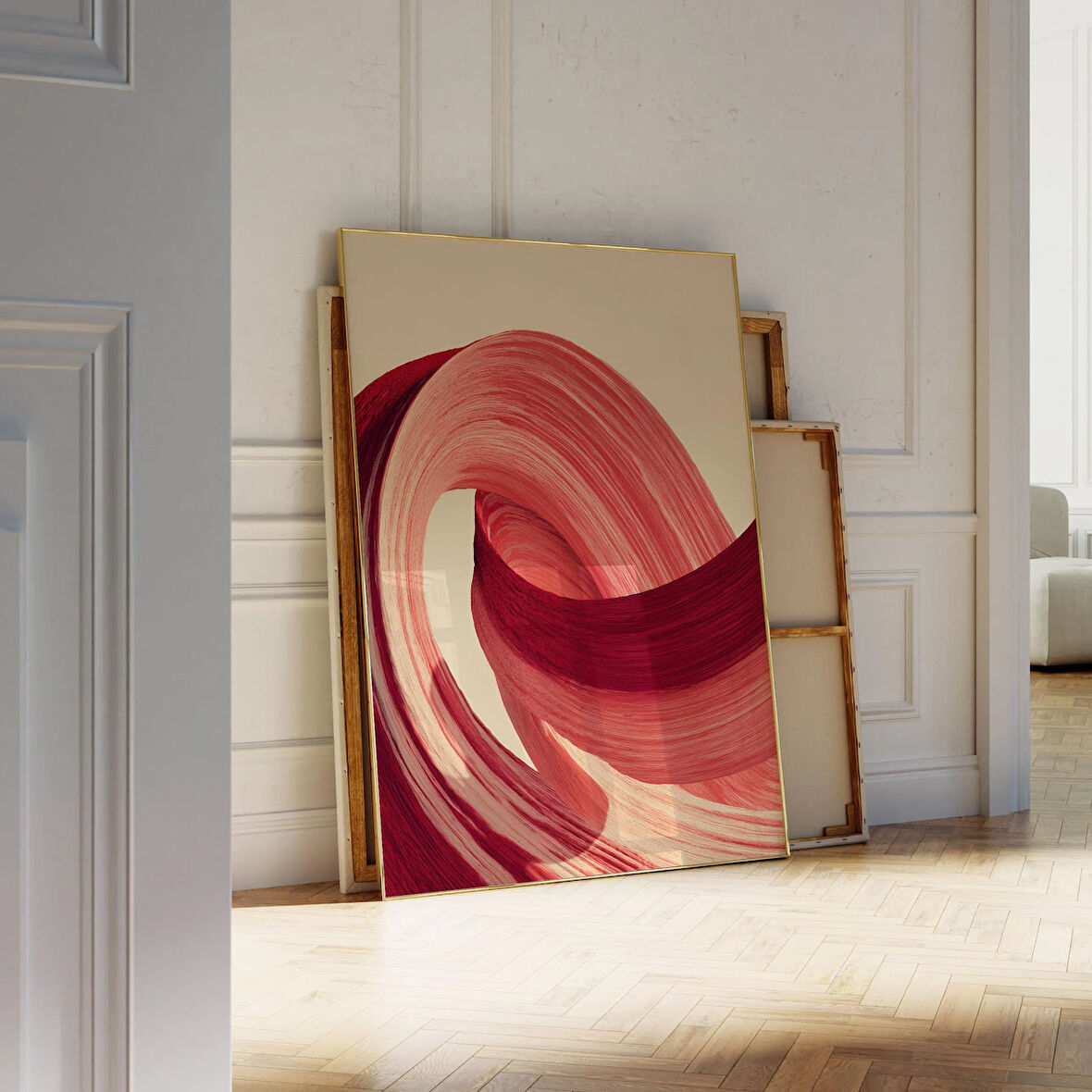 Kırmızı Fırça Darbesi Soyut Sanat: Modern Minimalist Duvar Dekoru (& Dosyalar)