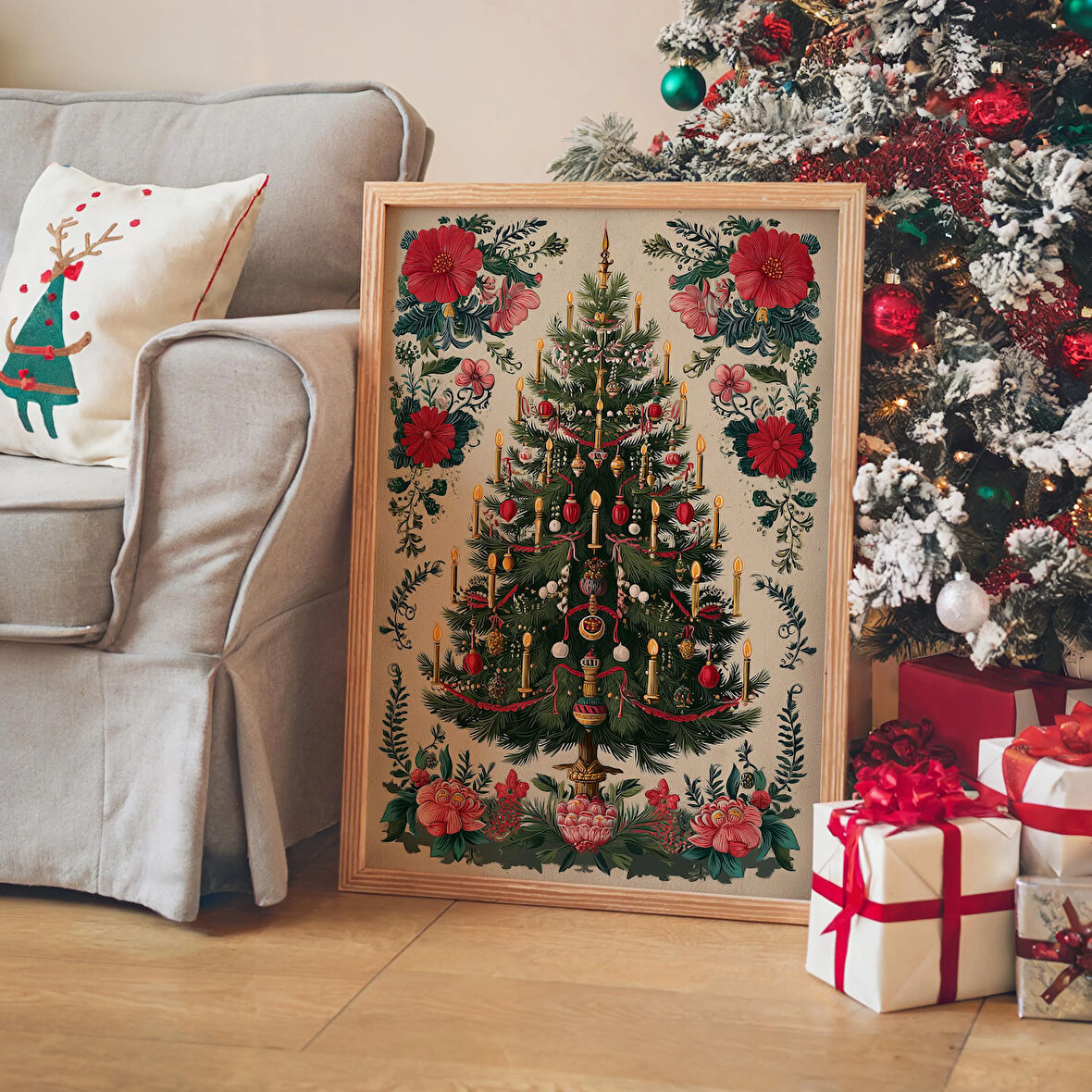 İskandinav Noel Ağacı: Halk Sanatı Tatil Dekoru ( & )