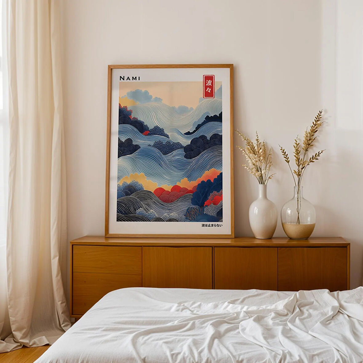 Nami Japandi Duvar Sanatı, Japon Dalgalarından Esinlenilmiş Manzara