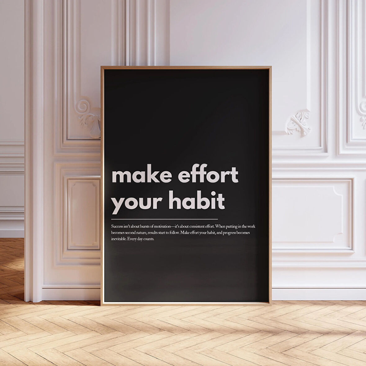Motivasyonel Tipografi Posteri: 'Çabayı Alışkanlık Haline Getirin' ( & )