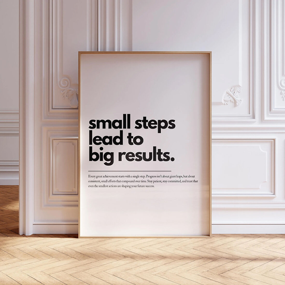 Küçük Adımlar Büyük Sonuçlara Yol Açar, İlham Verici Söz, İlham Verici Ev Ofis Duvar Sanatı