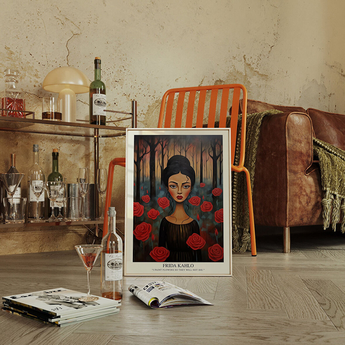 Güllü Frida Kahlo Çizgi Film Posteri, Frida Kahlo, Frida Khalo