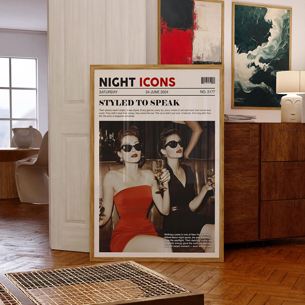 Retro Moda Dergisi Kapak Posteri: Şık Editöryal ( & )