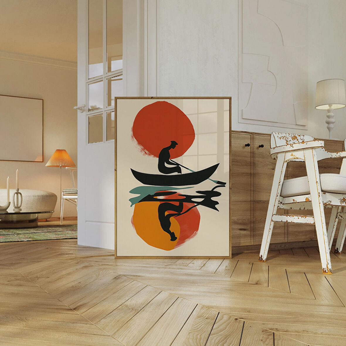 Orta Yüzyıl Modern, Matisse Esintili, Soyut Duvar Sanatı, Matisse Duvar Sanatı, Bohem Duvar Sanatı