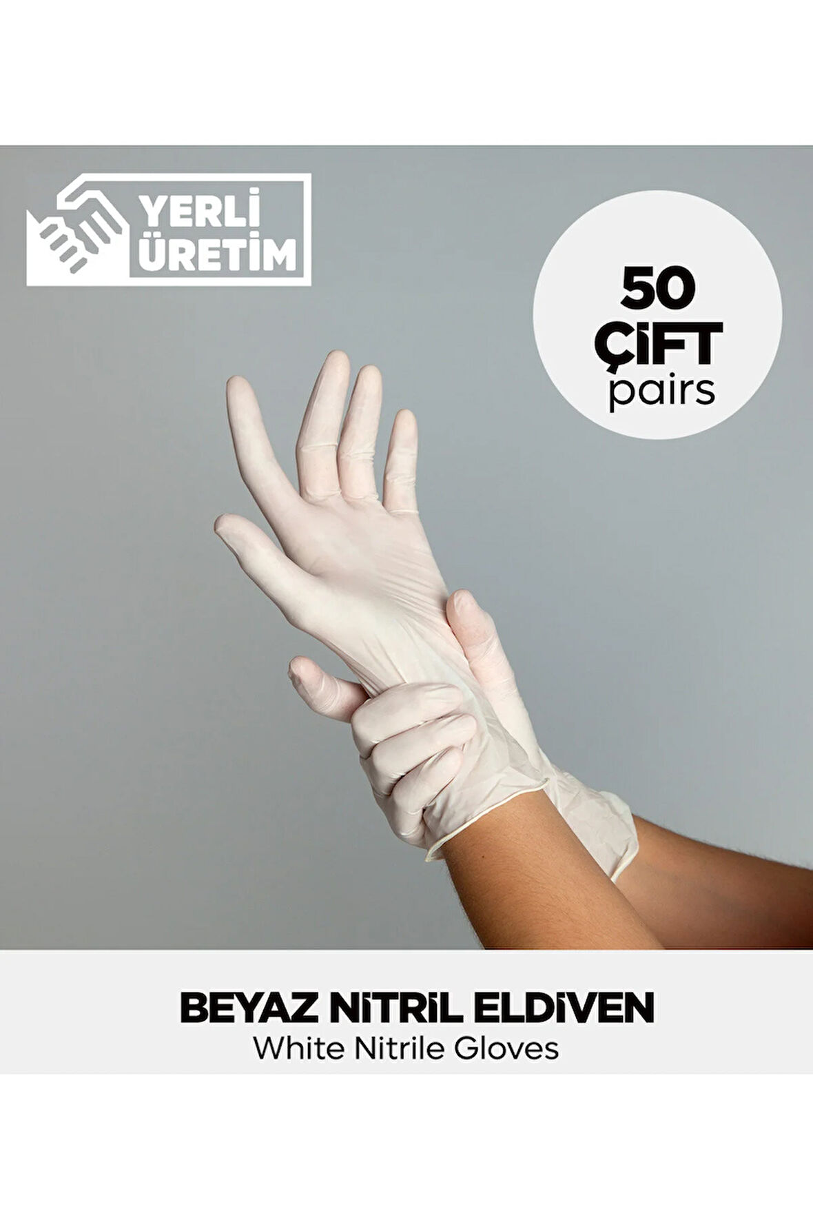 Nitril Beyaz Eldiven 50 Çift