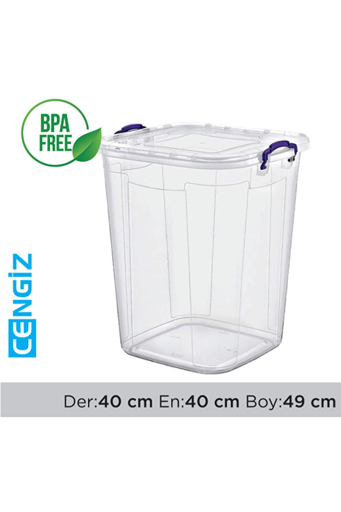 Nnstartshopping  Saklama Kutusu Kare Multibox Şeffaf 50 Lt. Royaleks-E630