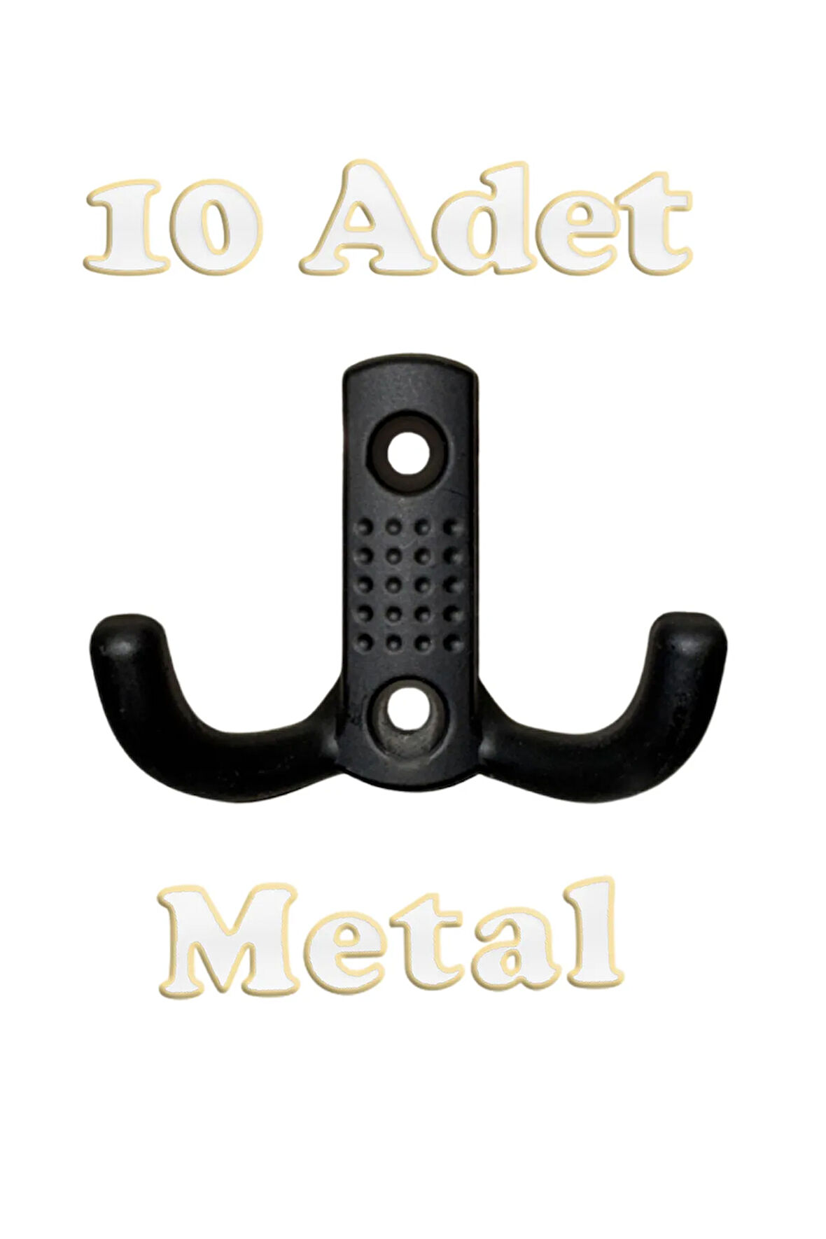 Noktalı Portmanto Vestiyer Duvar Dolap Elbise Askısı Siyah Metal Kapı Askılığı Askılık (10 Adet)