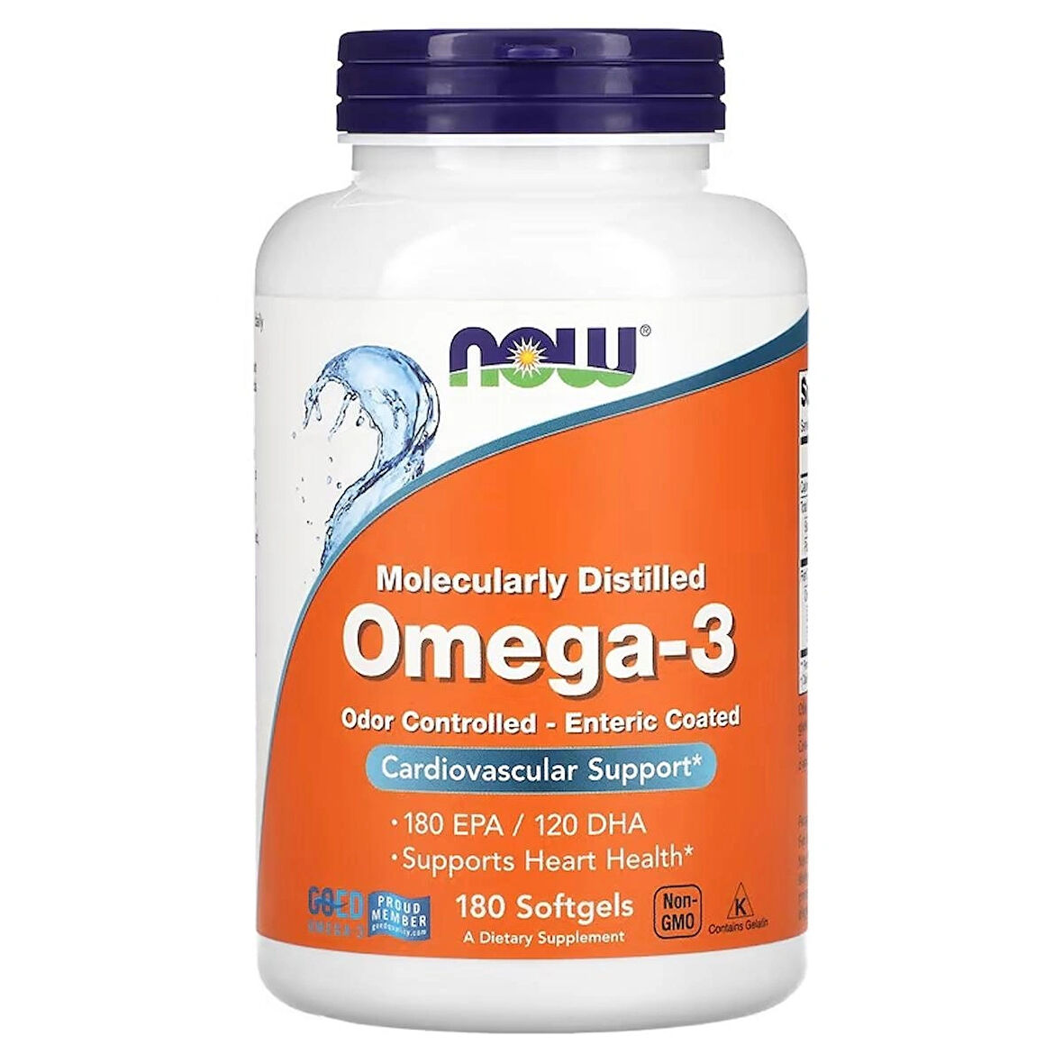 NOW Foods, Omega 3, 180 Eicosapentaenoic Acid (EPA) / 120 DHA, 180 Softgels