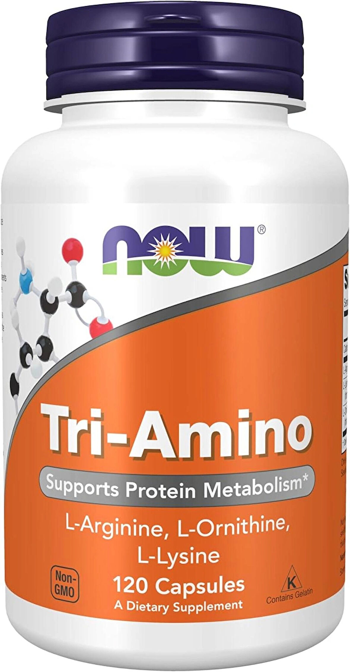 NOW Foods Tri-Amino with L-Arginine(Arjinin) L-Ornithine(Ornitin) L-Lysine(Lizin)  120 Caps