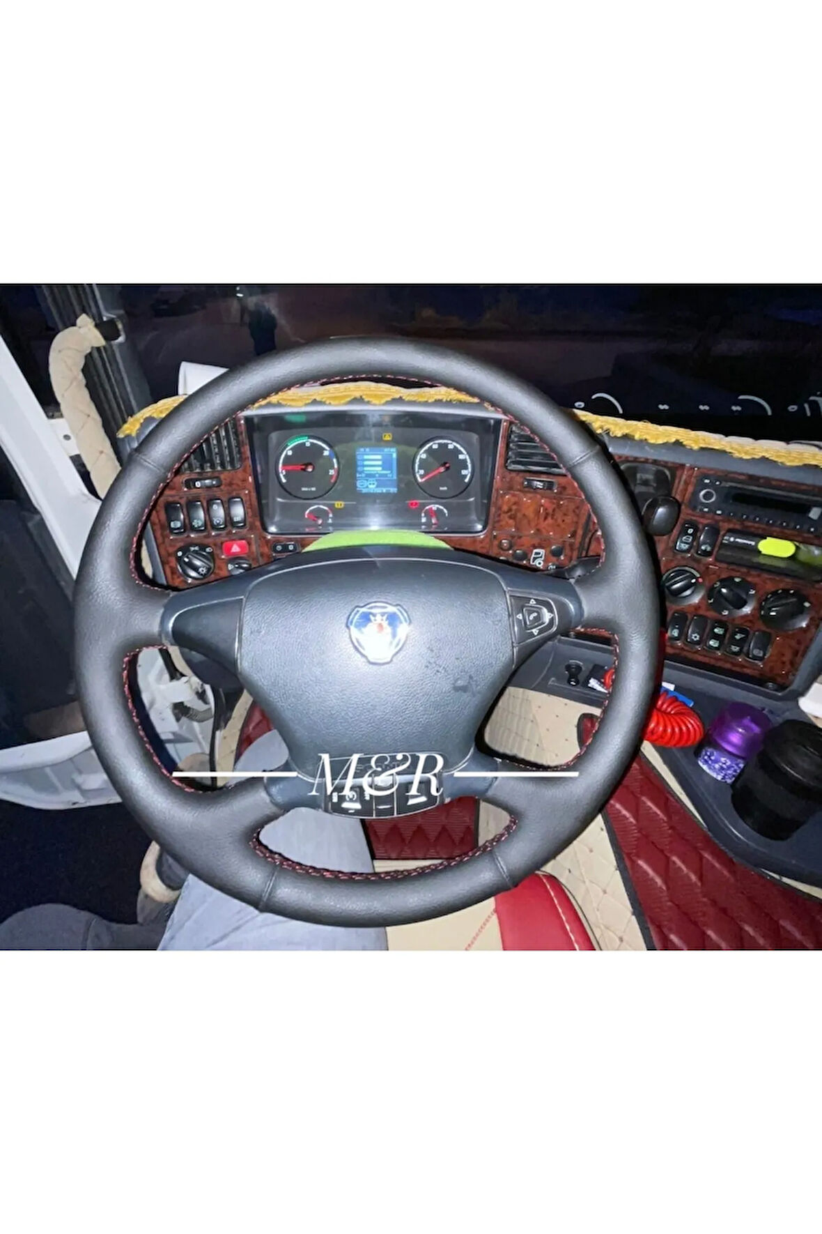 Scania Tır G450 Orijinal Kaplama Deri Direksiyon Kılıfı