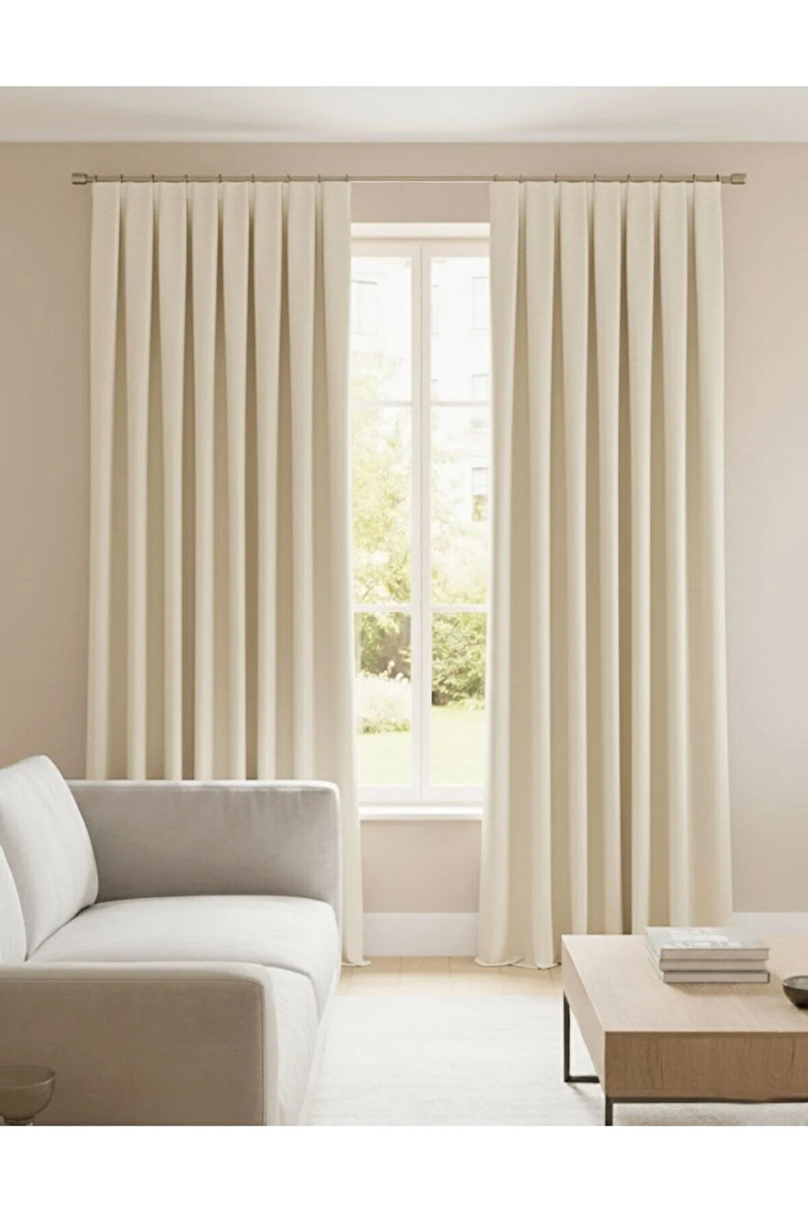 Narden Model Krem Sade Soft Fon Perde 1x3 Sık Pile - Şık ve Modern Tasarım