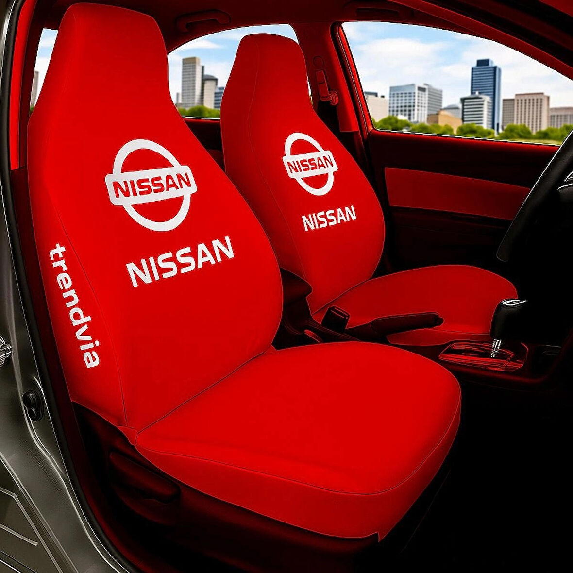 Nissan Uyumlu Oto Koltuk Kılıfı Seti - Penye Kumaş Ön ve Arka Koltuk Koruyucu