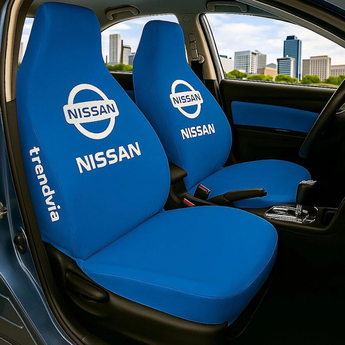 Nissan Uyumlu Oto Koltuk Kılıfı Seti - Penye Kumaş Ön ve Arka Koltuk Koruyucu