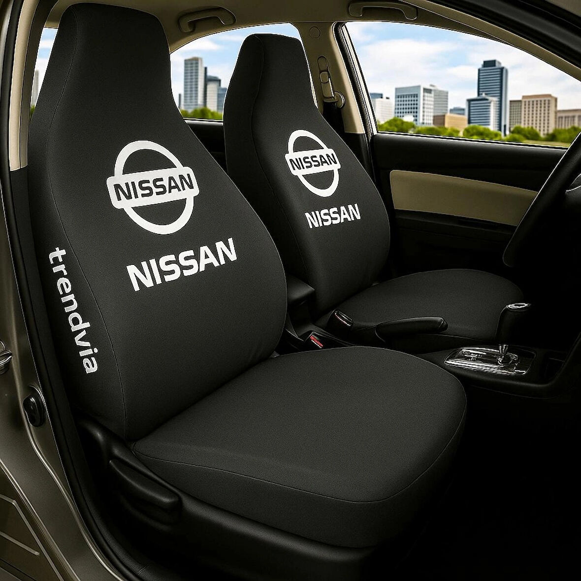 Nissan Uyumlu Oto Koltuk Kılıfı Seti - Penye Kumaş Ön ve Arka Koltuk Koruyucu