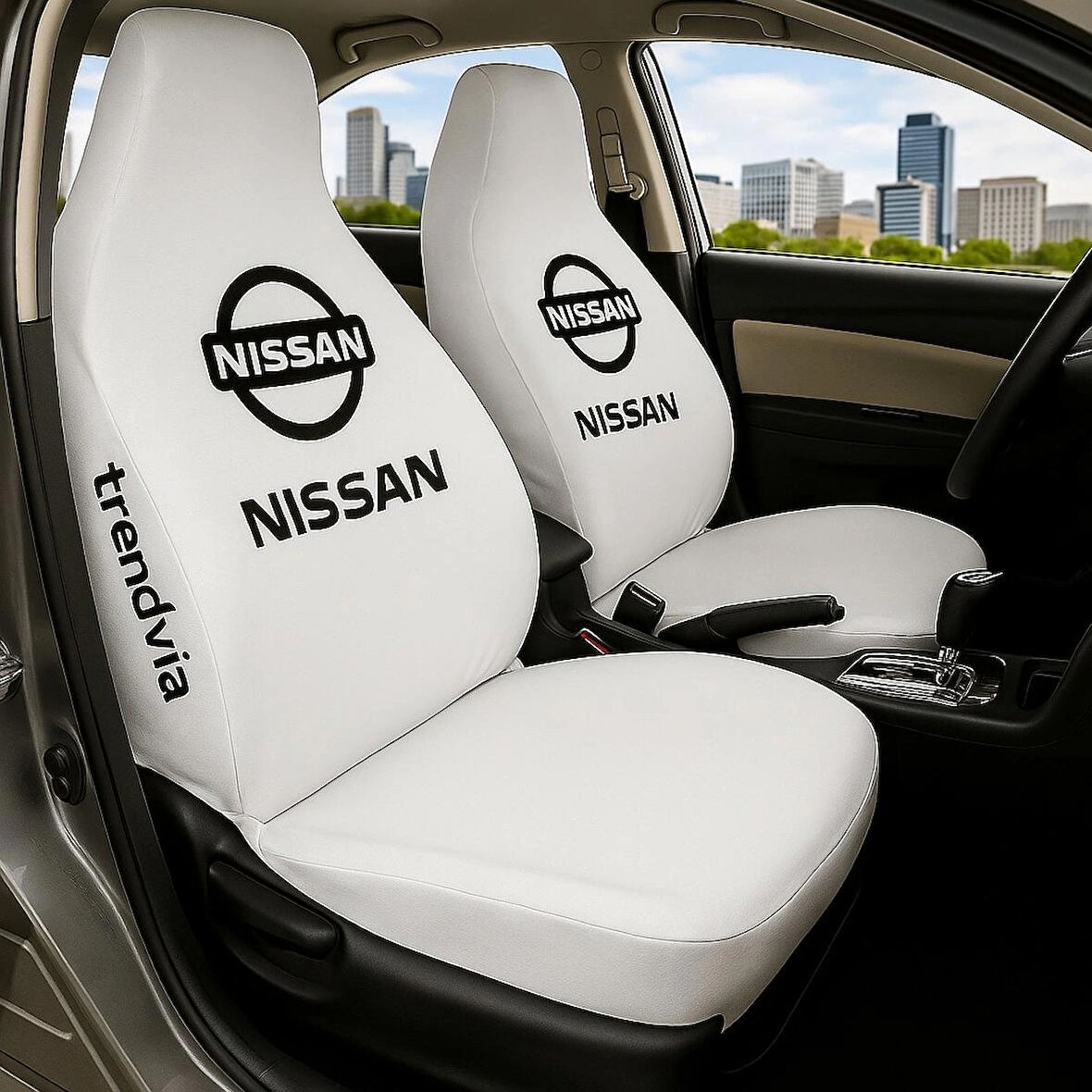 Nissan Uyumlu Oto Koltuk Kılıfı Seti - Penye Kumaş Ön ve Arka Koltuk Koruyucu