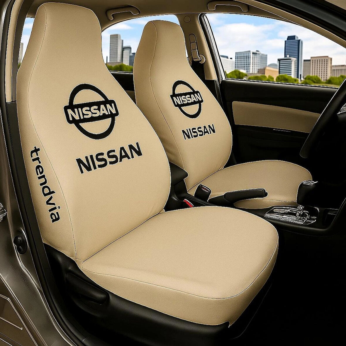 Nissan Uyumlu Oto Koltuk Kılıfı Seti - Penye Kumaş Ön ve Arka Koltuk Koruyucu