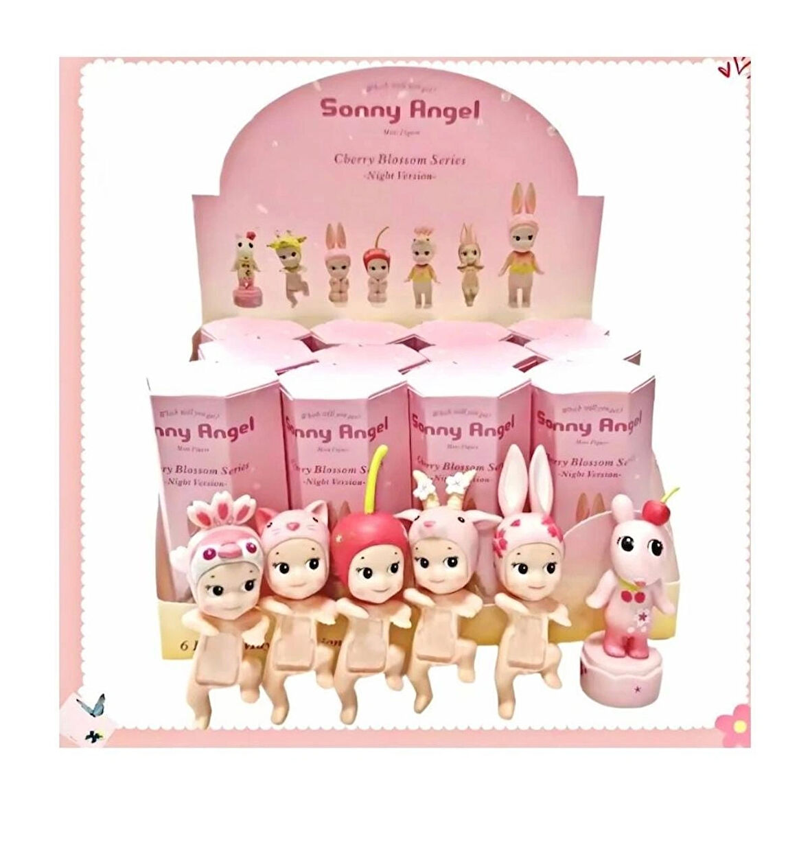  Sonny Angel Cherry Blossom Series - Night Version Mini Figür Koleksiyonluk Oyuncak (Blind Box)