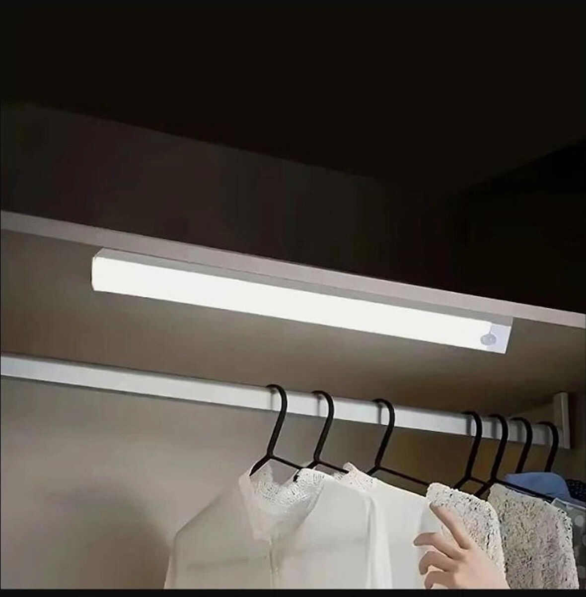 50 cm Beyaz Işık Hareket Sensörlü Dolap Içi Çalışma Masası Mutfak Tezgah Altı USB LED Işık