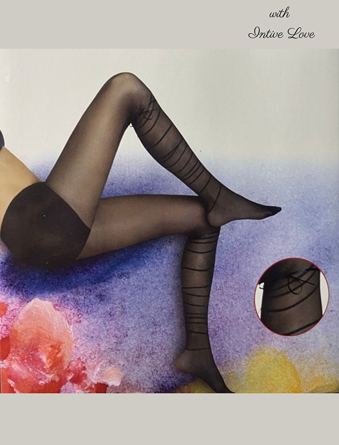 Estel Alt Bacağı Çizgili ve Kutdele Detaylı Şık Modern Külotlu Çorap