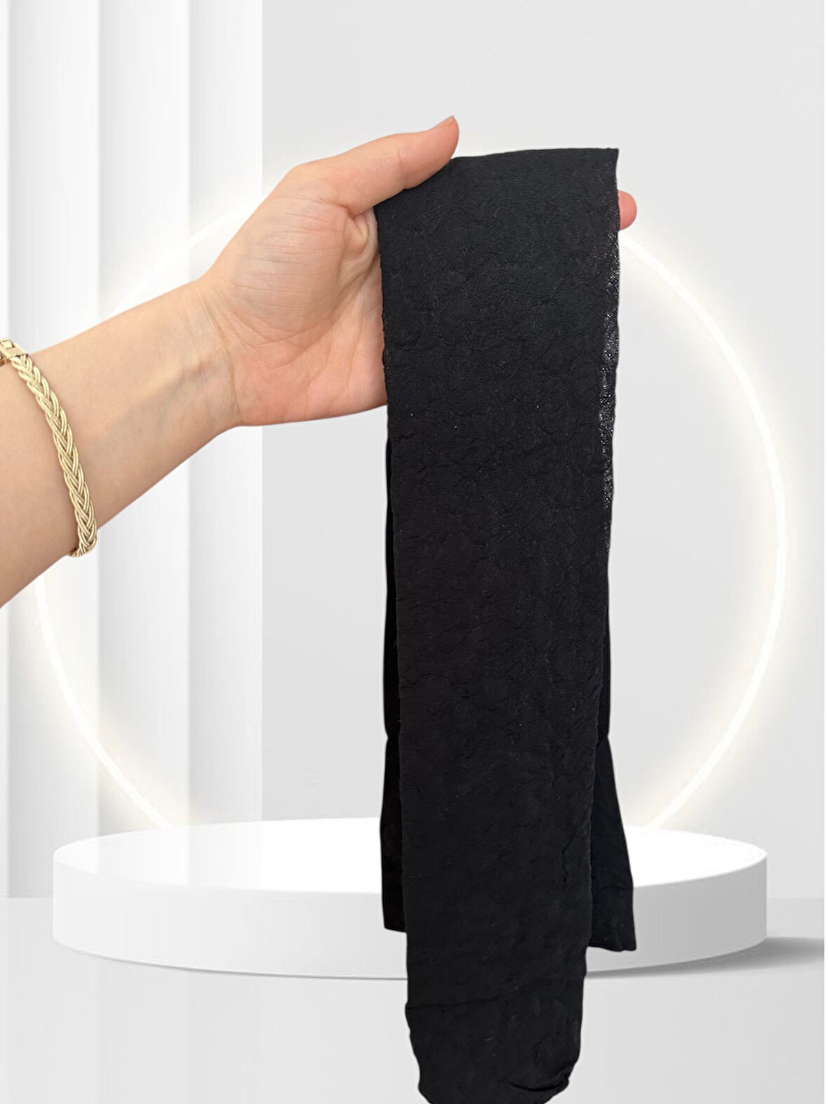 Sardun 20 Den Puantiyeli Kare Desenli Burunsuz Ağlı Külotlu Çorap