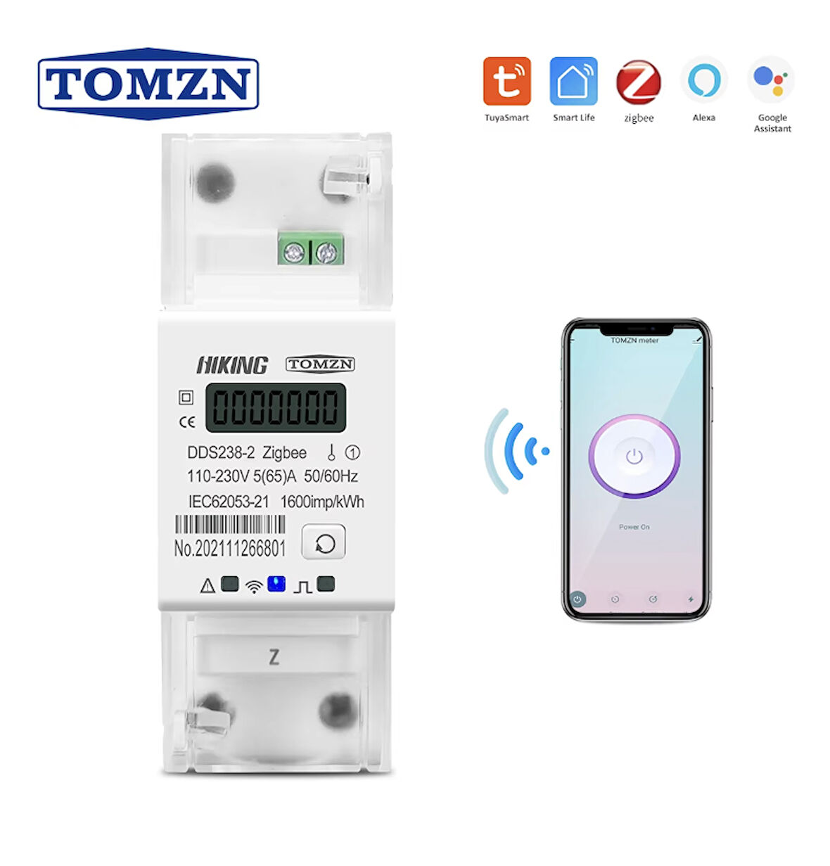 TOMZN Hiking Voltaj Akım Koruma Rölesi 65A Zigbee Yüksek Alçak Gerilim Akım Koruyucu Röle