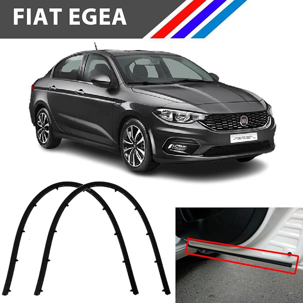 Nvr Fiat Egea Sedan Ön Kapı Çerçeve Altı Sızdırmazlık Fitili 2 Adetli Set