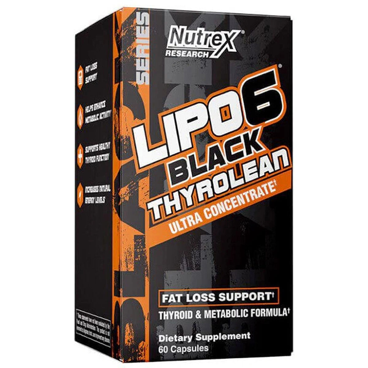 Nutrex Lipo6 Black Thyrolean KSM66 Ashwagandha+Copper+Kelp+Selenium Fat burner 60 Caps