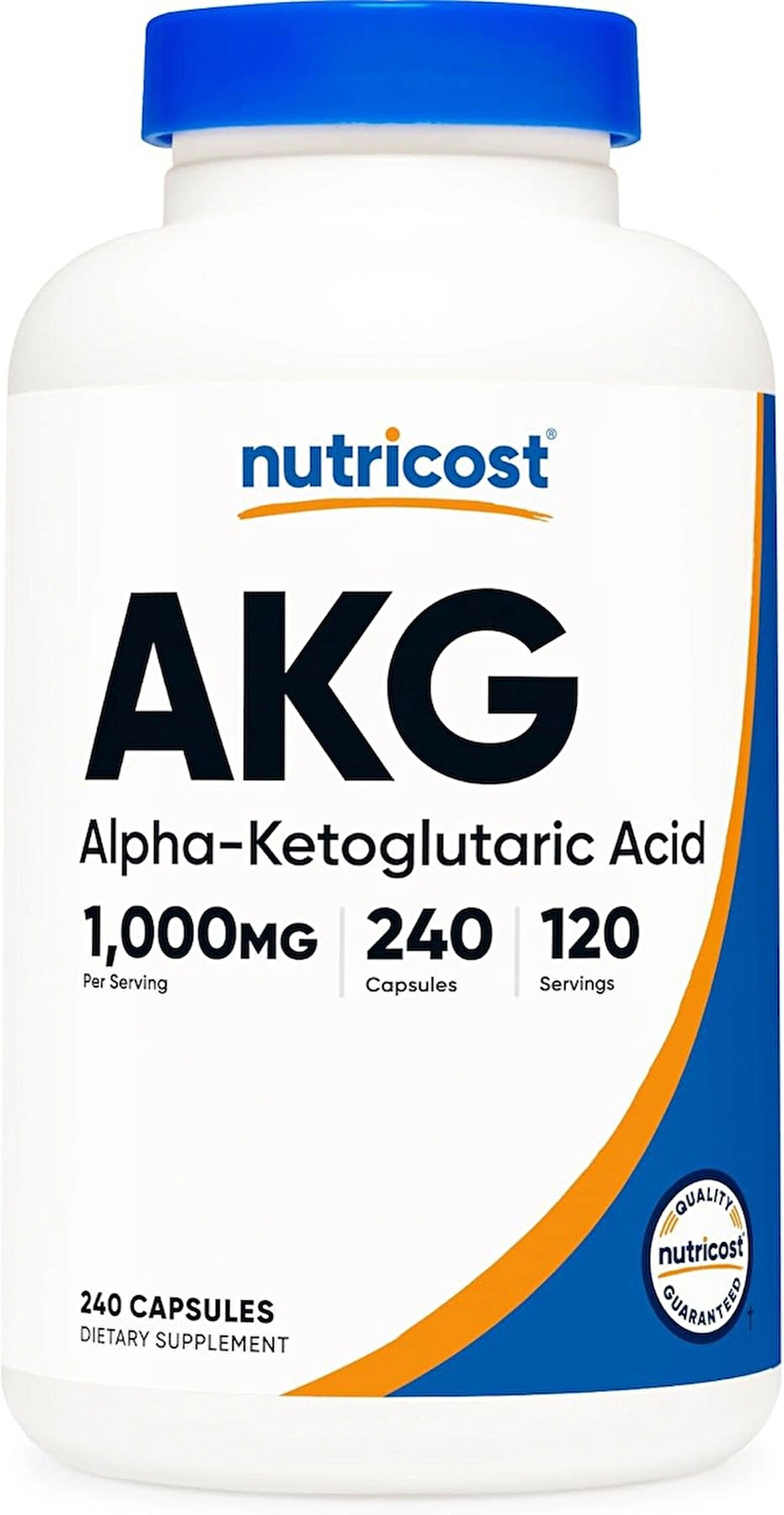Nutricost AKG Alpha Ketoglutaric Acid  1,000 mg 240 Caps  Glutamine & Arginine, Energy Support