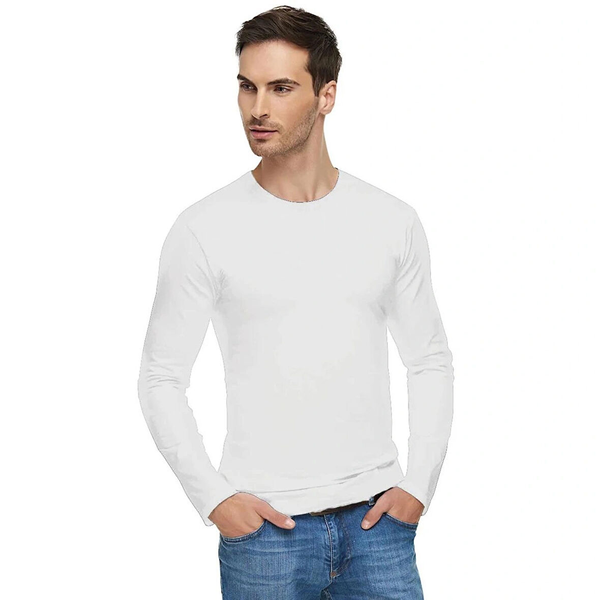 Tutku Elit 1302 Sıfır Yaka Uzun Kol Pamuk Erkek Body