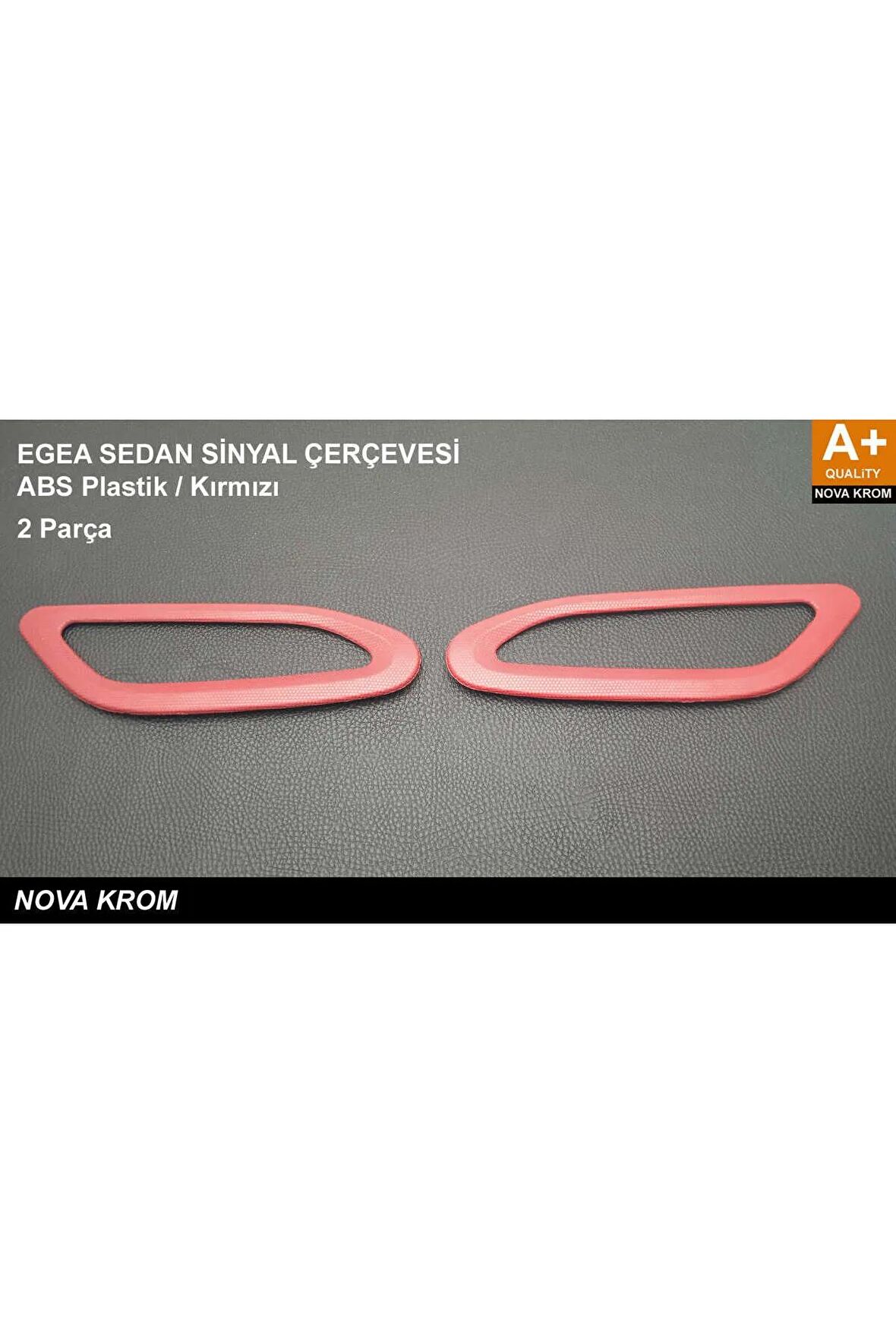 Nova Krom Fiat Egea Sinyal Çerçevesi Abs Plastik 2015 - 2024 (Kırmızı)