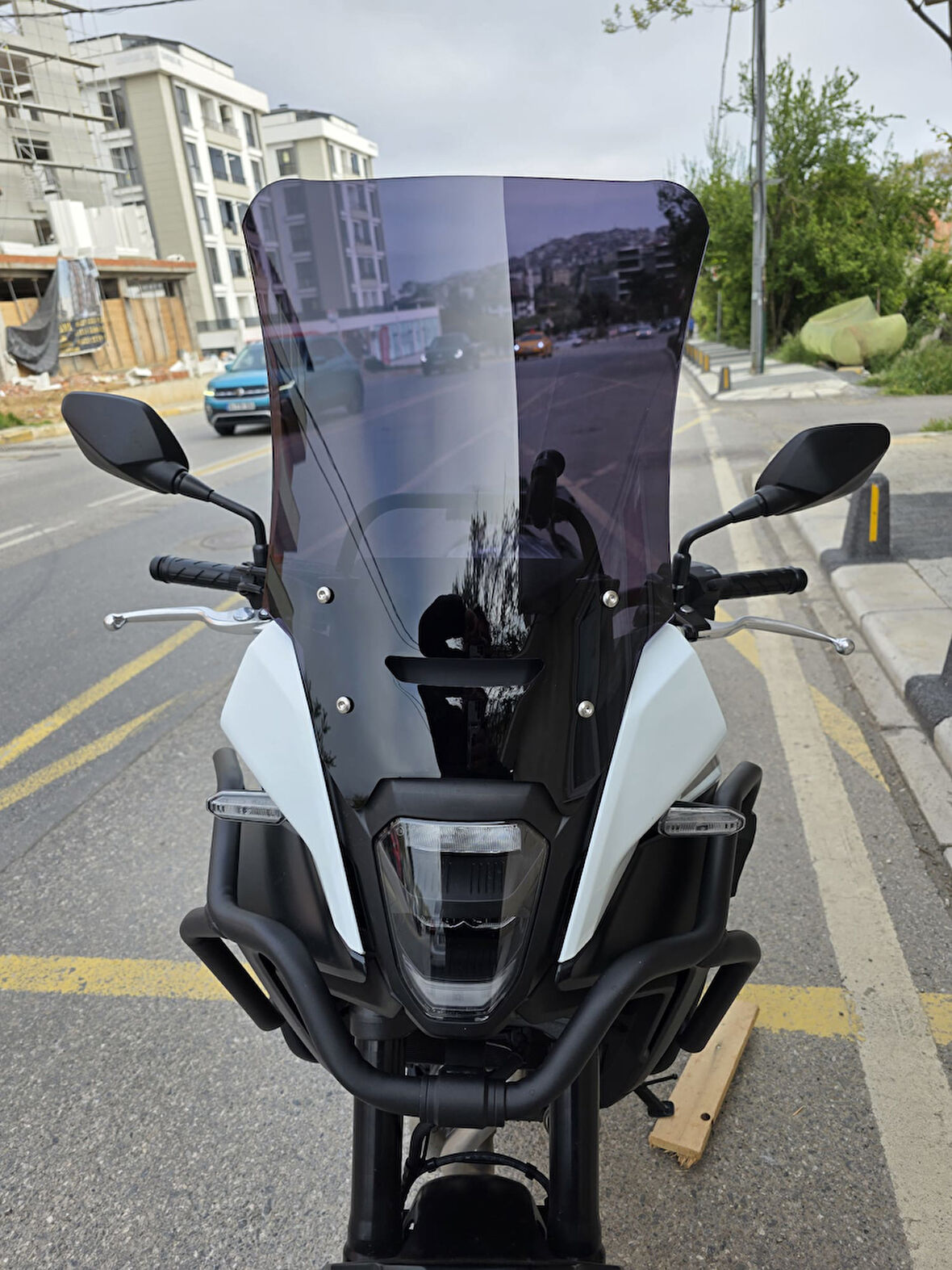 MOTOCAM Honda NX 500 Ön Cam 48cm 2025 Model Siyah Renkli 4mm UZUN CAM